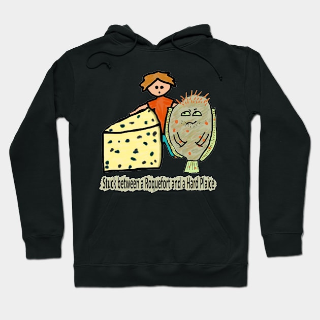 Funny Roquefort Cheese Pun Hoodie by Mark Ewbie